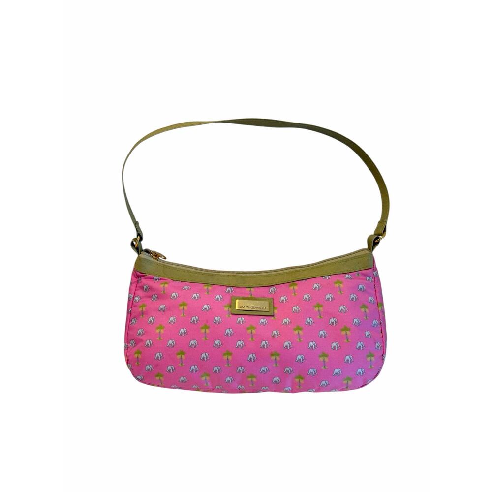 Jim Thompson Elephant Mini Bag Thai Silk Purse Pink RARE Vintage Novelty